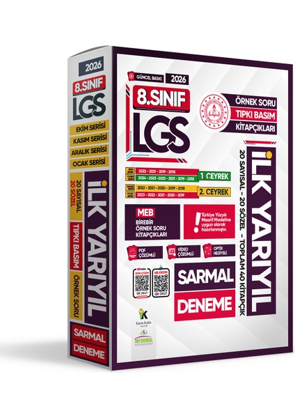 2026 8.Sınıf LGS 1. ve 2. ÇEYREK İLK YARIYIL MEB Örnek Soru Tıpkı Basım Sarmal Deneme Paketi Çözümlü modelleri