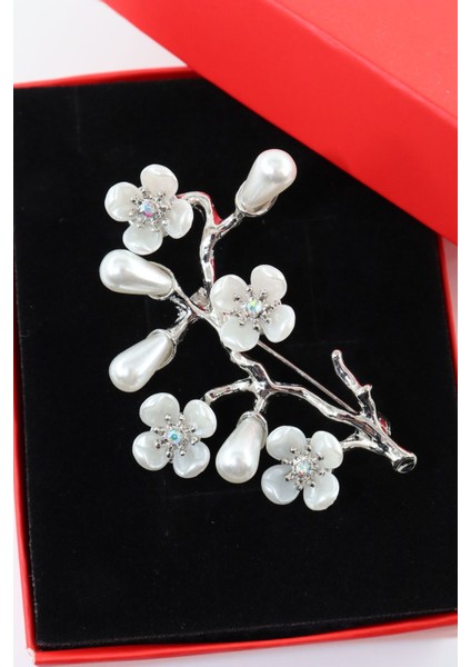 Silver Inci Çiçeği Broş. Yaşlı Tasarım Broş. Yaka Iğnesi Broş. Kadın Broş. Broş, Incili Çiçek Broş. fiyatları