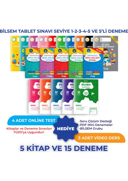 Bilsem Tablet Sınavı Seviye 1-2-3-4-5 ve 5'li Deneme