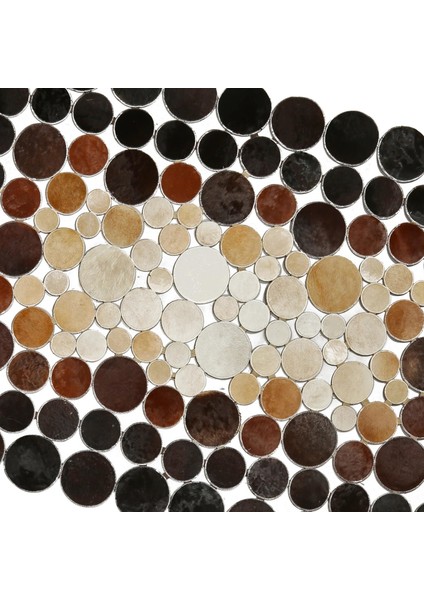 Kahverengi Beyaz Dana Derisi Puantiye Halı, Şık ve Modern Dekorasyon Halısı