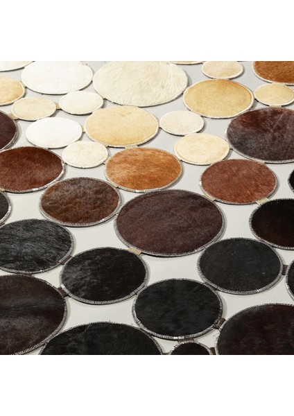Kahverengi Beyaz Dana Derisi Puantiye Halı, Şık ve Modern Dekorasyon Halısı indirimleri