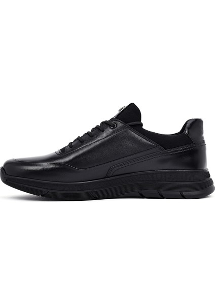 Erkek Siyah Bağcıklı Deri Casual Sneaker 25WFD650014 fiyatları