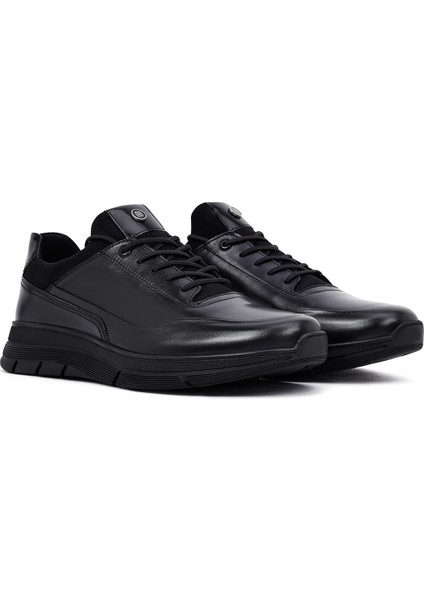 Erkek Siyah Bağcıklı Deri Casual Sneaker 25WFD650014 modelleri