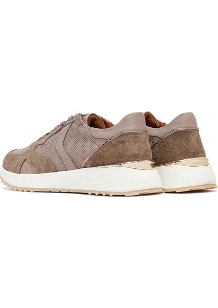 Kadın Vizon Bağcıklı Kalın Tabanlı Deri Sneaker 25AFD370714 indirimleri