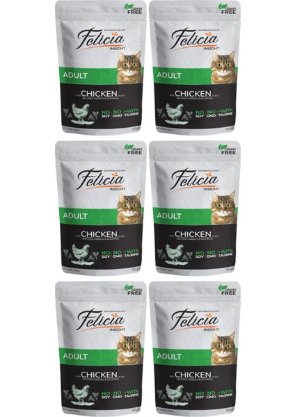 Jöle Içinde Tavuklu Taurinli Tahılsız Yetişkin Kedi Konservesi 85GR - 6 Adet