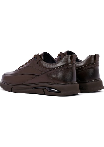 Erkek Kahverengi Bağcıklı Deri Casual Sneaker 25WFD650118 indirimleri