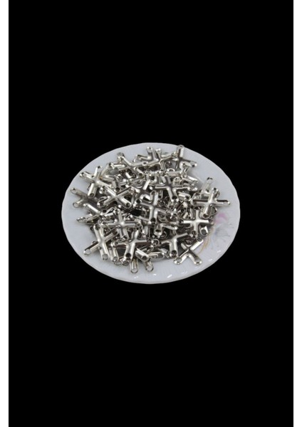 Çarpı Desenli 26X16 mm Metal Pul 10 Adet (Küpe Aparatı, Bileklik Ucu, Broş Aksesuar) fiyatları