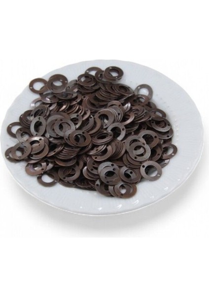 Ortası Delik 12X2 mm Koyu Bakır Pirinç Pul Payet (30 gr 95 Adet) fiyatları