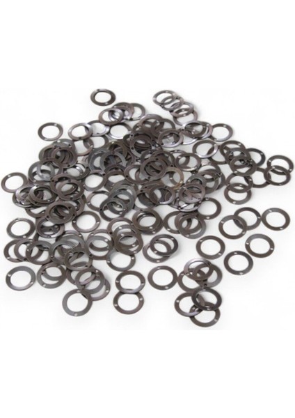 Koyu Gri Çift Delik 13X2 mm Pirinç Pul Payet (30 gr 100 Adet)