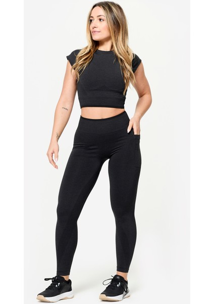 Domyos Kadın Dikişsiz Tayt - Kas Geliştirme - Siyah fiyatları