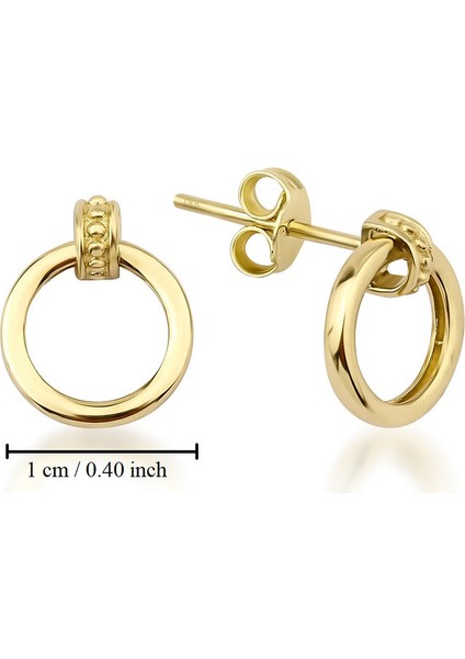 14 Ayar Altın Minimal Halka Çivi Küpe modelleri