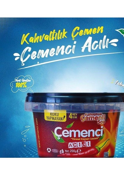 Gurme Kahvaltılık Acılı Çemen – 200 gr | Koku Yapmayan | Katkısız & Koruyucusuz