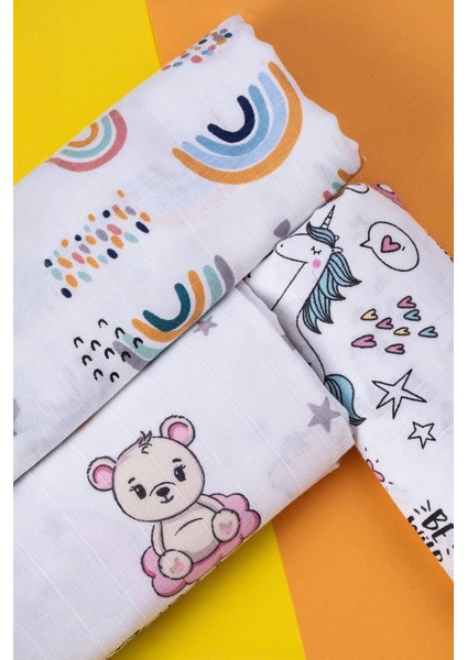 Renkli Çok Amaçlı Müslin Örtü ve Battaniye Seti 80X80 Cm, %100 Pamuk fiyatları