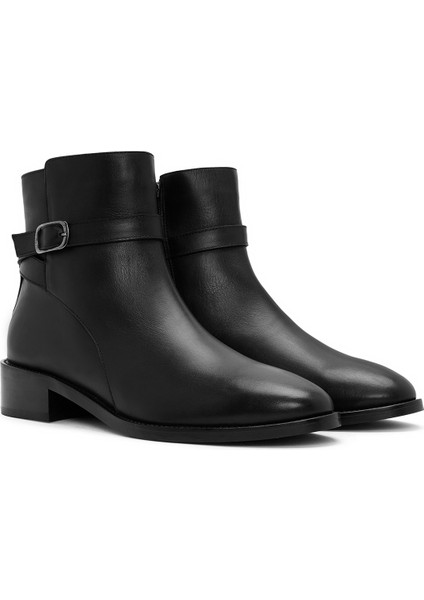 Kadın Siyah Fermuarlı Deri Bot 25WFD150918 modelleri