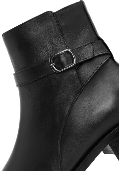 Kadın Siyah Fermuarlı Deri Bot 25WFD150918