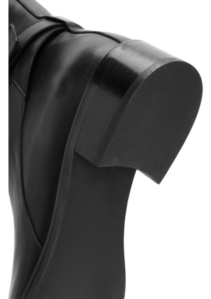 Kadın Siyah Fermuarlı Deri Bot 25WFD150918