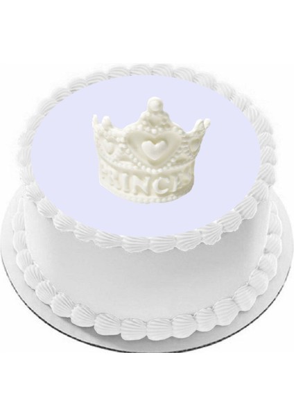 Şeker Hamurundan Beyaz Renk Prenses Yazılı Taç Modeli 7x6 cm Ebat Ekrandaki Ürün Gelecek