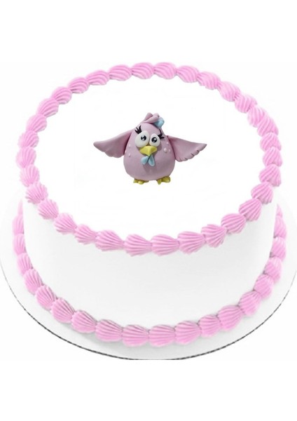 Şeker Hamurundan Pasta Tamamlayıcı Pembe Kuş Modeli