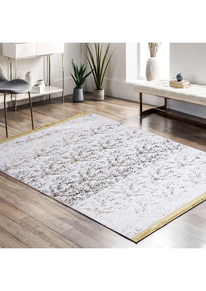 Beyaz Yumuşak Peluş Halı - Desenli Şık Salon Halısı modelleri