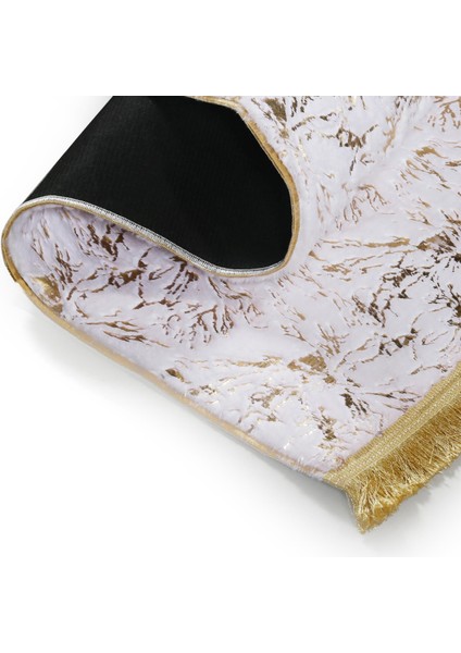 Beyaz Yumuşak Peluş Halı - Desenli Şık Salon Halısı fırsatları