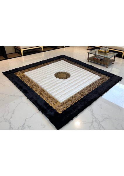 Modern Altın Varaklı Peluş Halı - Şık Salon Halısı fırsatları