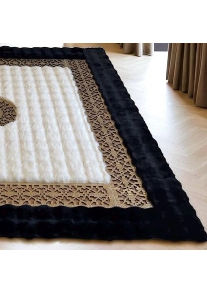 Modern Altın Varaklı Peluş Halı - Şık Salon Halısı indirimleri