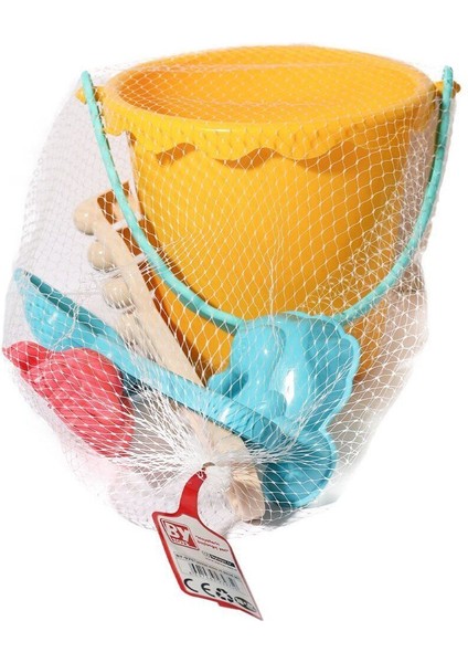 Renkli Büyük Kova ve Kalıplı Plaj Seti, Suluklu, Eğlenceli Açık Hava Oyunu