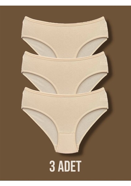 Yüksek Kalite Penye Kadın Bikini Külot 3'lü