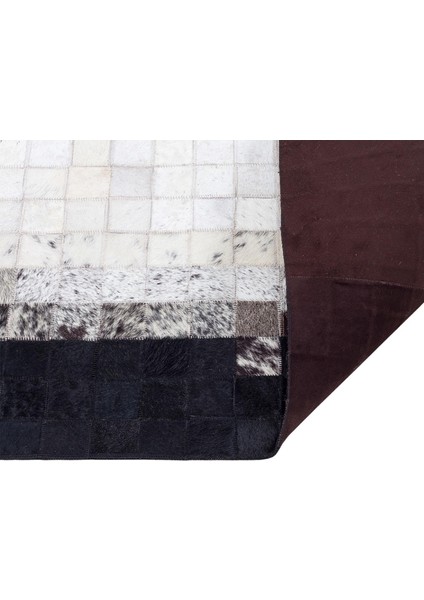 Şık Antre Halısı – Gri Beyaz Siyah Renkli Dana Derisi El Yapımı Halı indirimleri