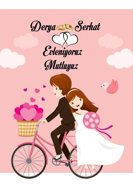 Düğün Magnet Büyük Boy 6,5x9,5 cm 16 Adet Gelecek