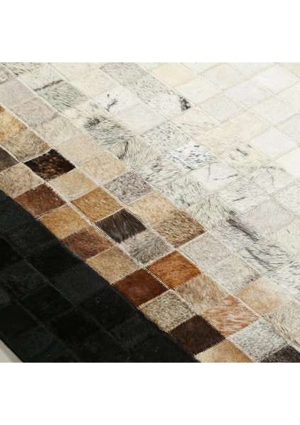 Siyah Bej Doğal Dana Derisi Düz Halı – El Yapımı Hakiki Deri Kaymaz Giriş Halısı fiyatları