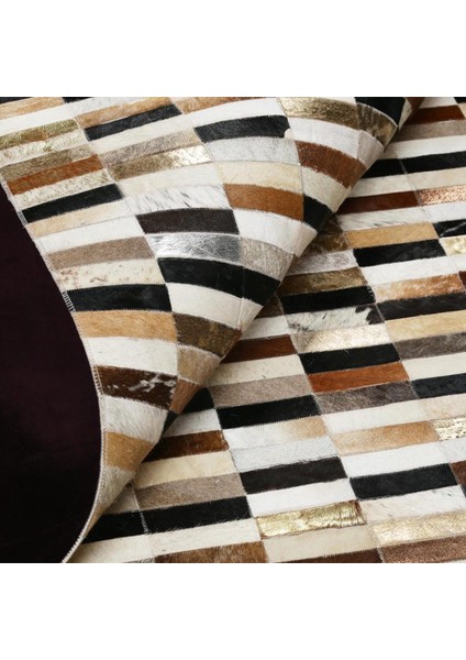 Çok Renkli Dana Derisi Patchwork Halı – Siyah Kahverengi Bej El Yapımı Hakiki Deri Şık Salon Halısı fiyatları