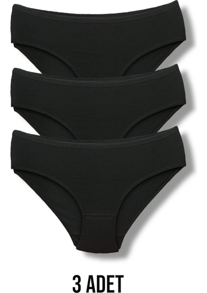 Yüksek Kalite Penye Kadın Bikini Külot 3'lü