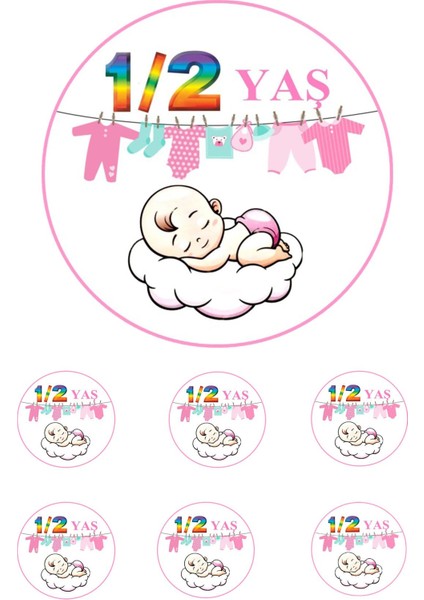 Yenilebilir Pasta Resmi Yarım Yaş Kız Pasta Resmi Yenilebilir 6- 8- 10 Kişilik Pastaya Uygun 16 cm