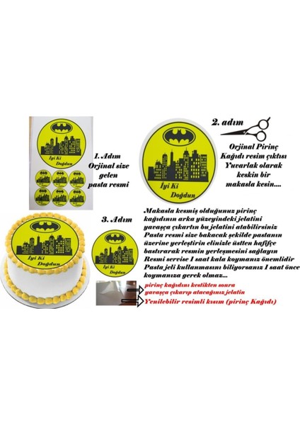 Yenilebilir Pasta Resmi Trex Pirinç Kağıdından 6- 8- 10 Kişilik Pastaya Uygun 16 cm modelleri