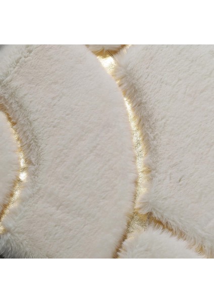 Beyaz Altın Varaklı Yumuşak Peluş Halı - Şık Salon Halısı fiyatları