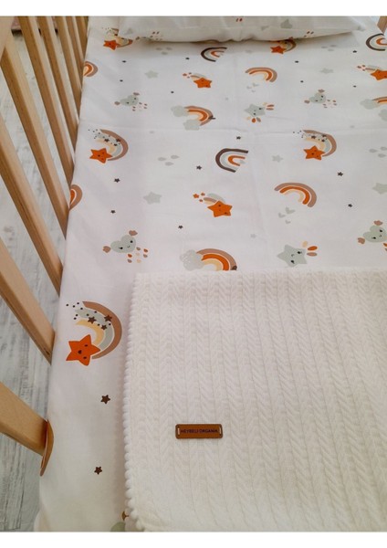 Ekru %100 Pamuk Lastikli Bebek ve Çocuk Çarşaf Takımı modelleri