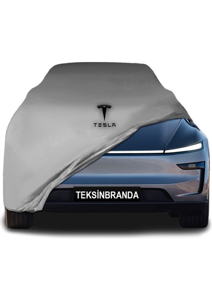 Tesla Model Y Juniper (2025 -) Araba Brandası Gri Kumaş Penye Toz Geçirmez Oto Garaj Brandası