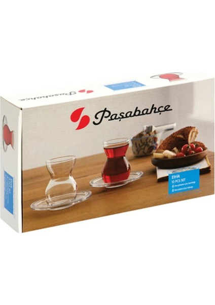 12 Parça Renkli Etnik Çay Seti, Şık ve Kullanışlı Takım