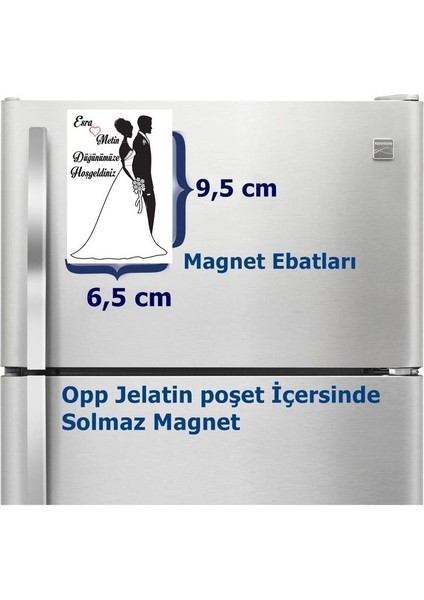 Düğün Magnet Büyük Boy 6,5x9,5 cm 16 Adet Gelecek fiyatları