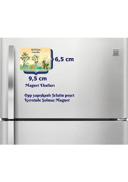 Sevimli Dinazor Modelli Magnet Büyük Boy 6,5x9,5 cm 16 Adet Gelecek fiyatları