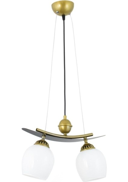 Şık Üçlü Kayık Model Sarkıt Avize, Metal ve Cam Detaylı Modern Tasarım