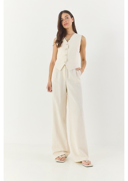 Kadın Yüksek Bel Pantolonlu Yelekli Astarlı Alt-Üst Takım fiyatları