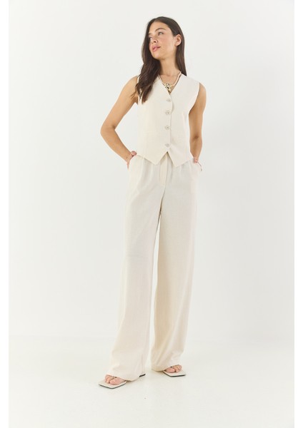 Kadın Yüksek Bel Pantolonlu Yelekli Astarlı Alt-Üst Takım fırsatları