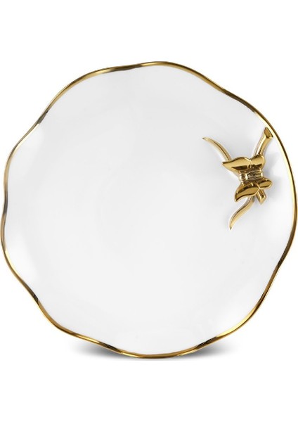 Kelebekli Tatlı Tabağı, 21 Cm, Şık ve Zarif Tasarım, Ev ve Davetler Için Ideal