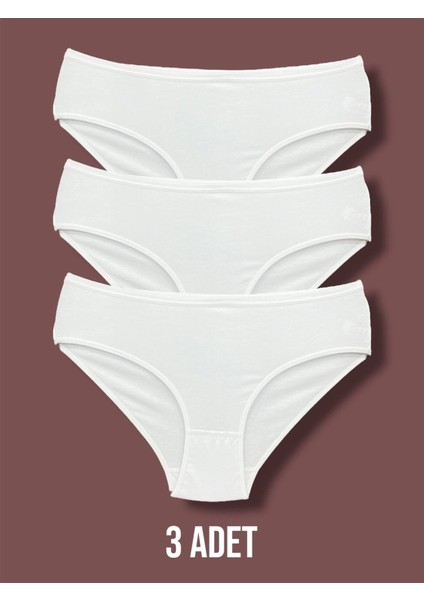Yüksek Kalite Penye Kadın Bikini Külot 3'lü