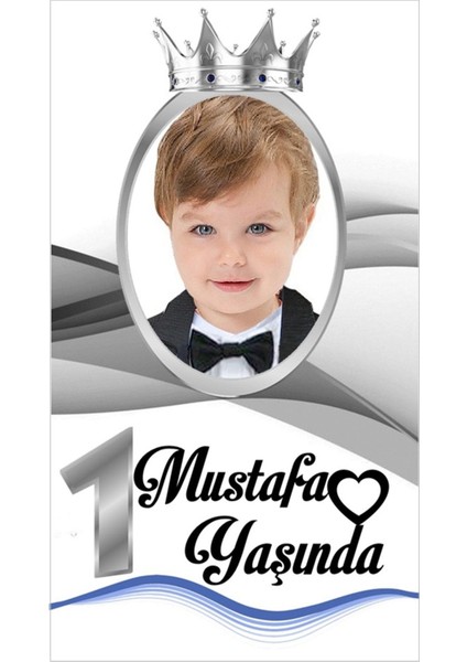 Bir Yaş Resimli Erkek Çocuk Magnet Büyük Boy 6,5x9,5 cm 16 Adet Gelecek MG5428027741