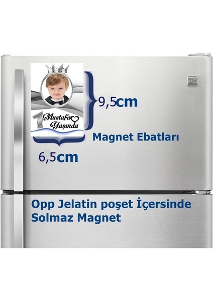 Bir Yaş Resimli Erkek Çocuk Magnet Büyük Boy 6,5x9,5 cm 16 Adet Gelecek MG5428027741 fiyatları