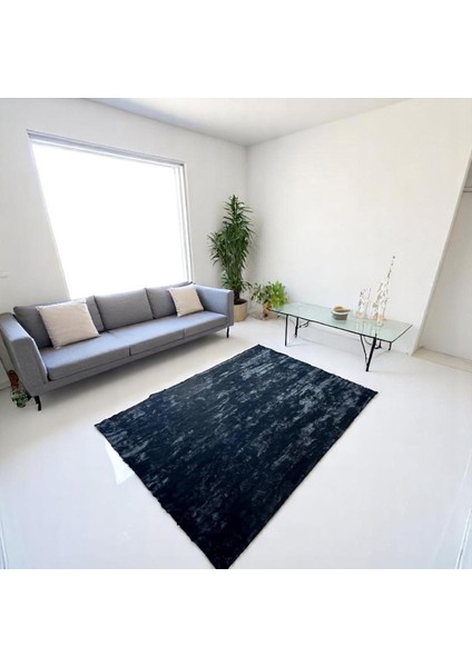 Şık Siyah Tavşan Derisi Halı - Yumuşak Salon Halısı, Modern Kaymaz Tabanlı Halı fırsatları