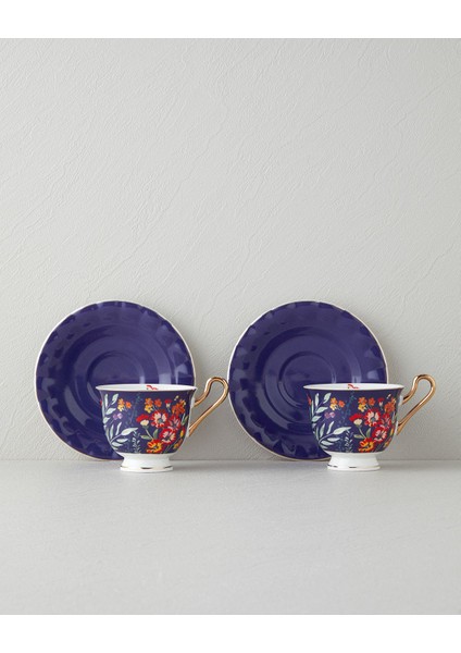 Lacivert 4'lü 2 Kişilik Seramik Fincan Takımı 220 ml fiyatları